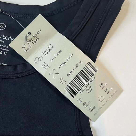 Sweaty Betty NWT *BLACK* All Day Racerback Tank XS - Picture 5 of 8